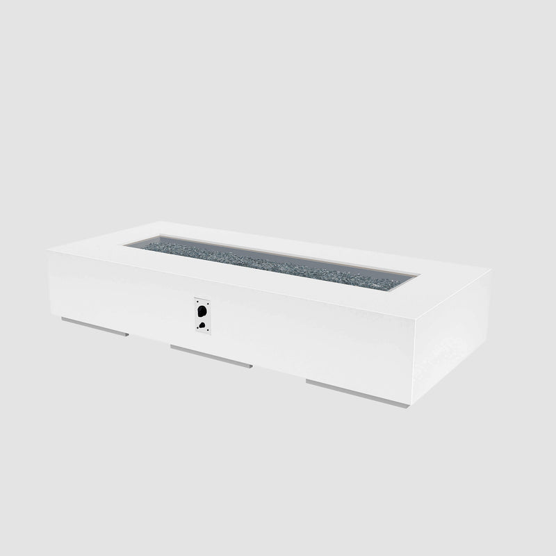 Cove 84-inch Linear Gas Fire Pit, White — manufacturer photograph