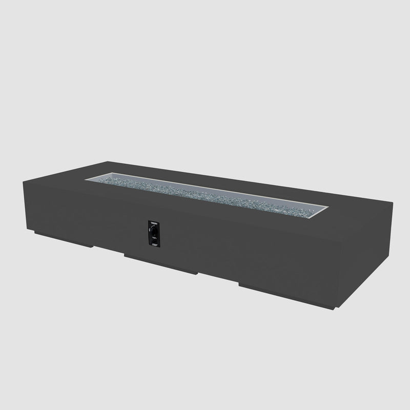 Cove 96-inch Linear Gas Fire Pit, Midnight Mist — manufacturer photograph