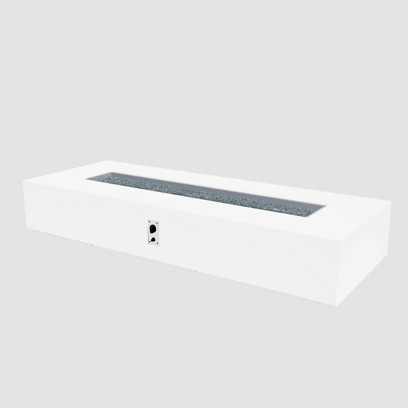 Cove 96-inch Linear Gas Fire Pit, White — manufacturer photograph