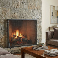 Custom Made Single Panel Fireplace Screen - Hammered Edge