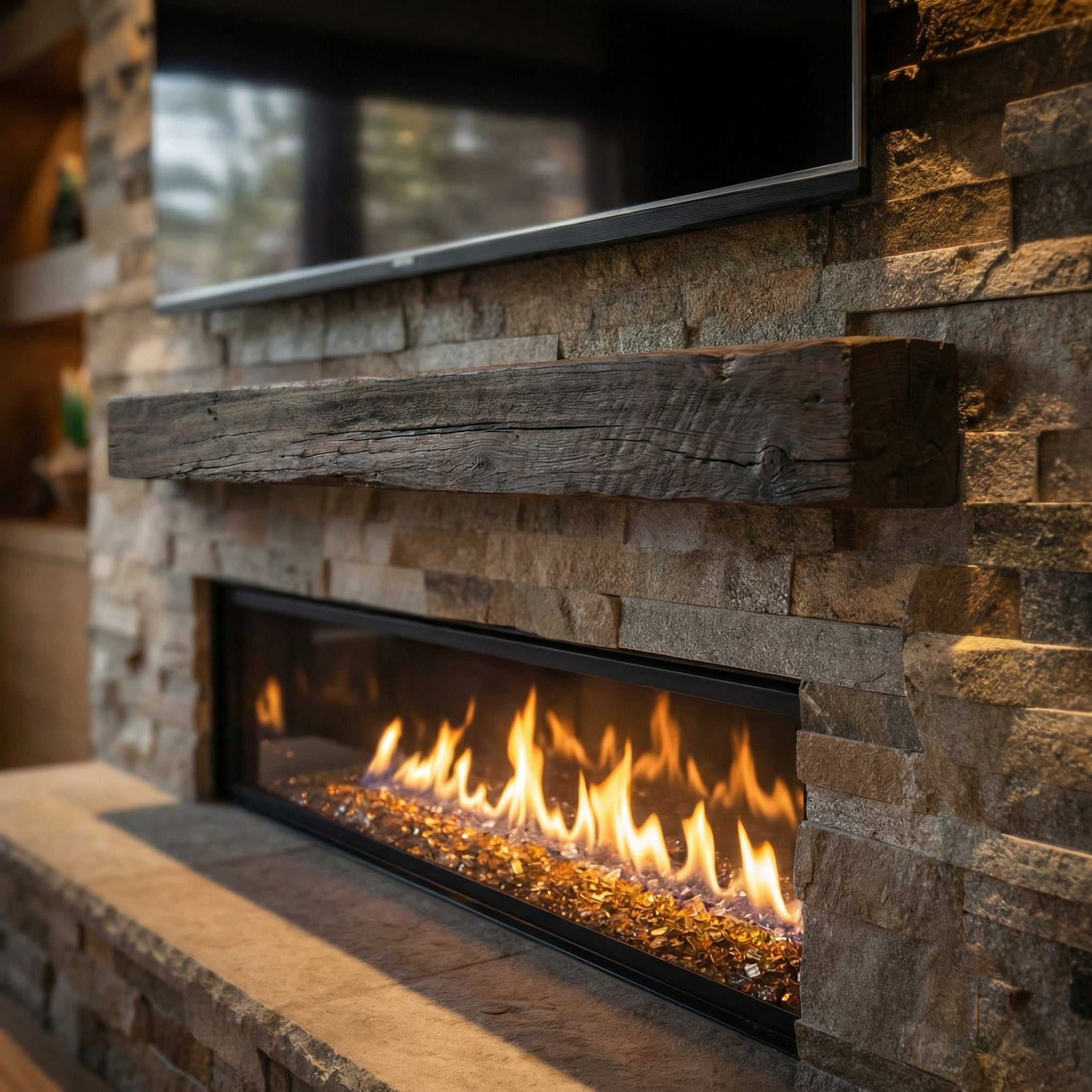 Grist Mill Non-Combustible Concrete Mantel Shelf Roasted Chestnut Finish