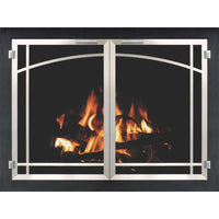 DeepSet Masonry flush fireplace doors with European hinges and customizable steel frame