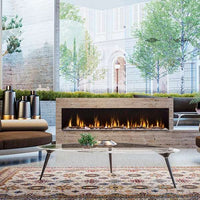 Dimplex IgniteXL Bold 88-inch smart linear multi-sided electric fireplace with panoramic view and customizable flames