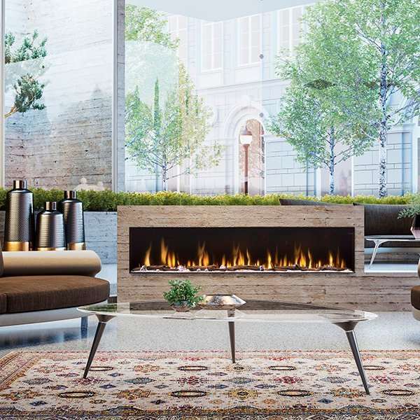 Dimplex IgniteXL Bold 88-inch smart linear multi-sided electric fireplace with panoramic view and customizable flames