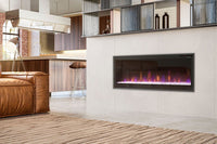 Dimplex Multi-Fire Slim 50-inch slim recessed electric fireplace with customizable multi-color flames and smart controls