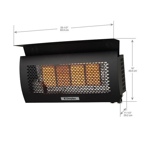 Dimplex Outdoor Wall-mounted Natural Gas Infrared Heater, 31,500 BTU - Model DGR32WNG - ExceptionalFire