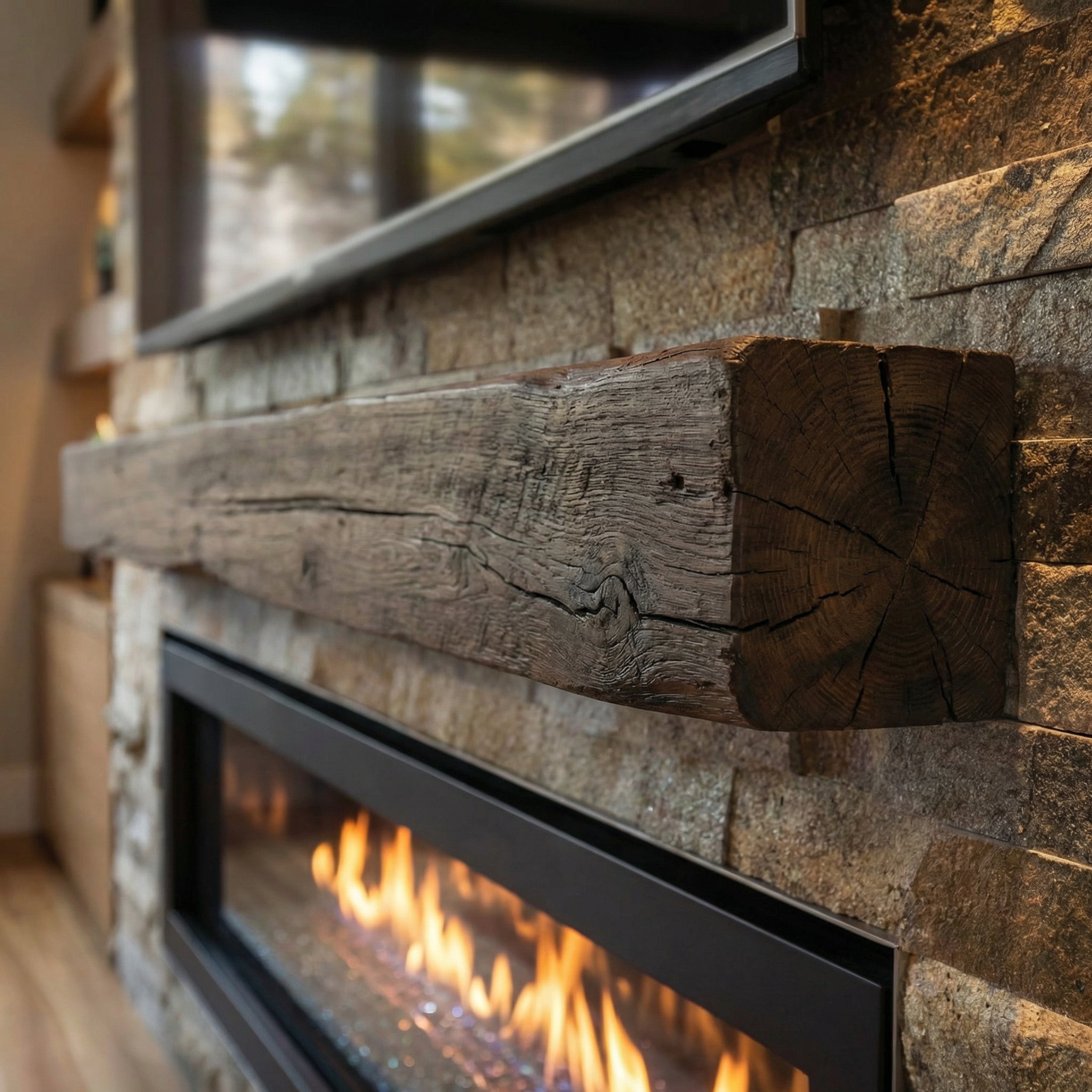 Grist Mill Non-Combustible Concrete Mantel Shelf Roasted Chestnut Finish