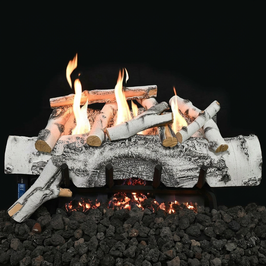 Aspen Birch Single-Sided Ventless Gas Log Set