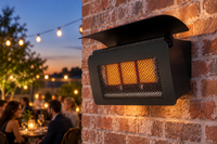 AI-generated outdoor design inspiration featuring black Tungsten Gas 300 with three burner panels. Confirm selected model dimensions and finish.