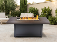 Napoleon Muskoka Wood Grain Gas Fire Table, Rectangular MUSK1-BZ — outdoor setting