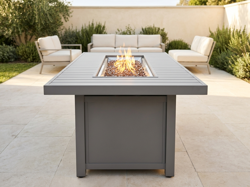 Napoleon Hamptons Grey Gas Fire Table, Rectangular  HAMP1-GY — alternate view