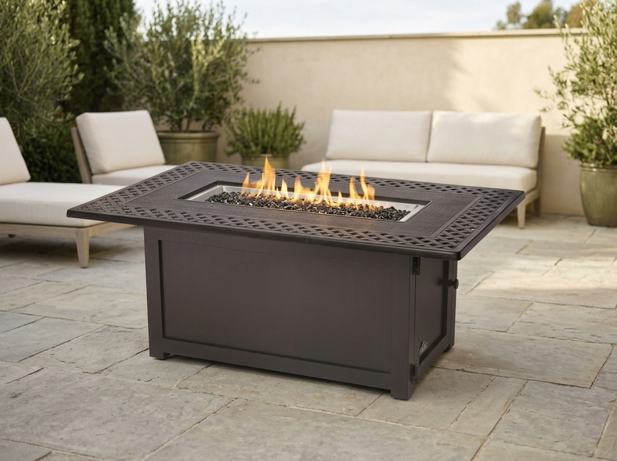 Napoleon Kensington Bronze Gas Fire Table, Rectangle KENS1-BZ