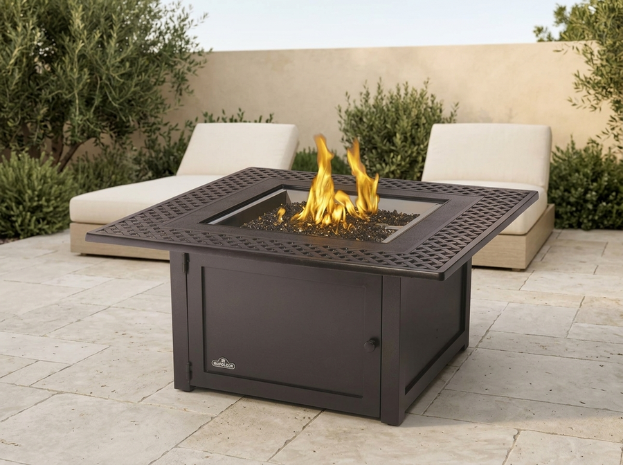 Napoleon Kensington Bronze Gas Fire Table, Square KENS2-BZ