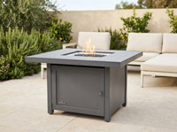 Napoleon Hamptons Grey Gas Fire Table, Square HAMP2-GY — outdoor setting