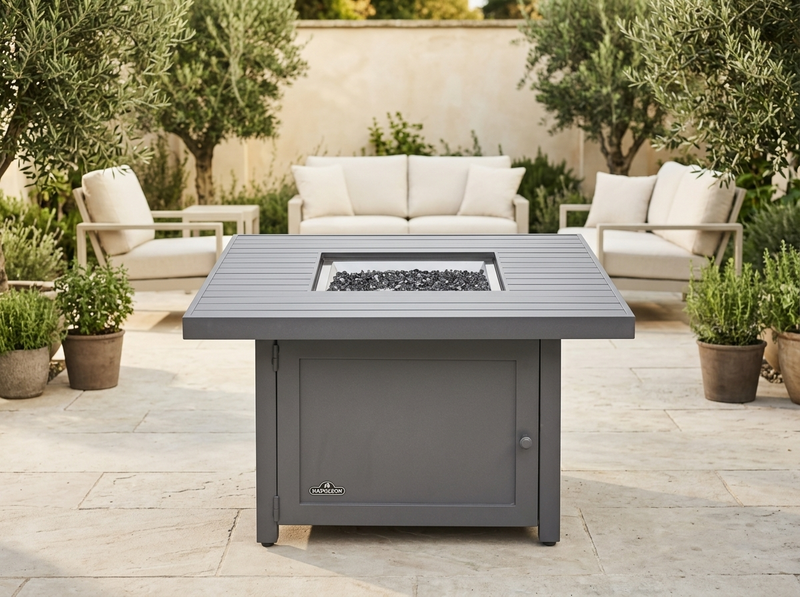 Napoleon Hamptons Grey Gas Fire Table, Square HAMP2-GY — alternate view