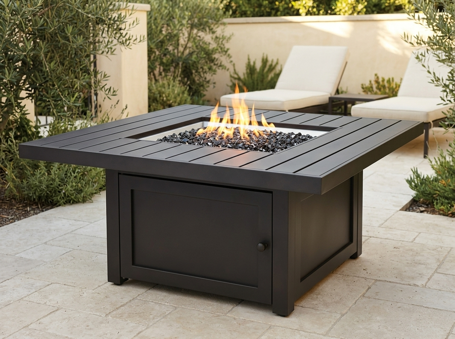 Napoleon St. Tropez Patioflame® Bronze Gas Fire Table, Square GPFTS48BZ