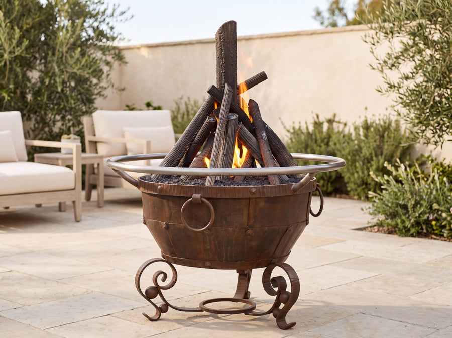 Round Mill Natural Gas Fire Pit