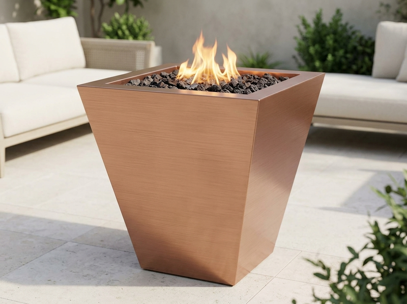 FPT2500 Taper Copper Fire Pit - LP — outdoor setting