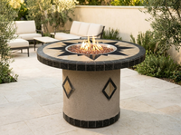 OPT-5545 Round Dining Gas Fire Table - 48" - LP — outdoor setting