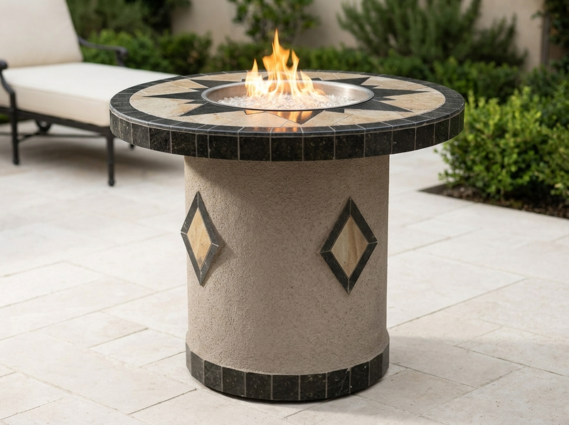OPT-5545 Round Dining Gas Fire Table - 48" - LP — alternate view