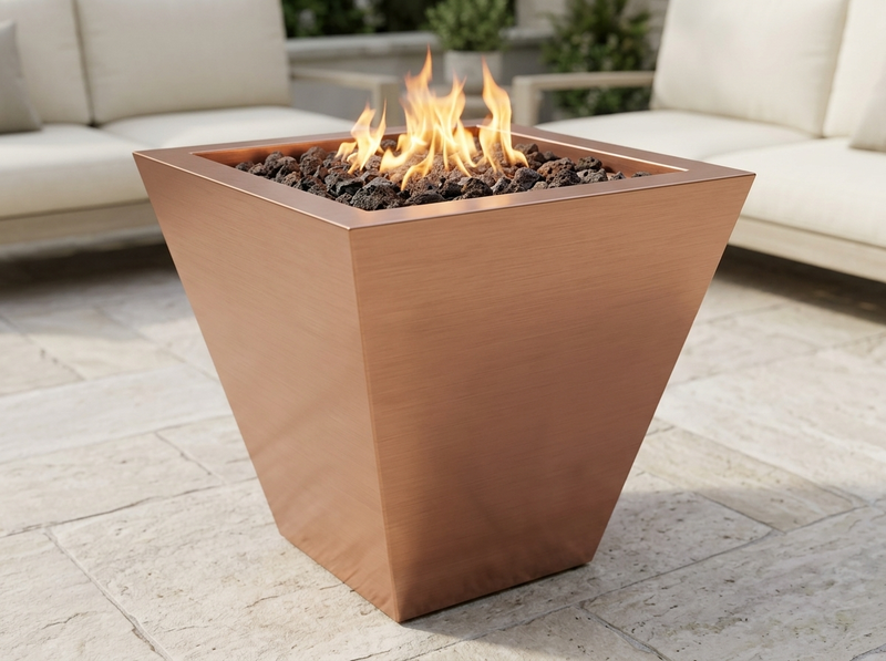FPT2500 Taper Copper Fire Pit - NG — alternate view