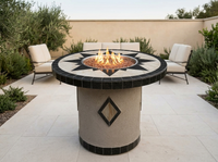 OPT-5545 Round Dining Gas Fire Table - 48" - NG — alternate view