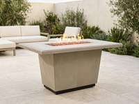 Cosmopolitan 54" Rectangle Concrete Fire Pit Table | AFD — outdoor setting