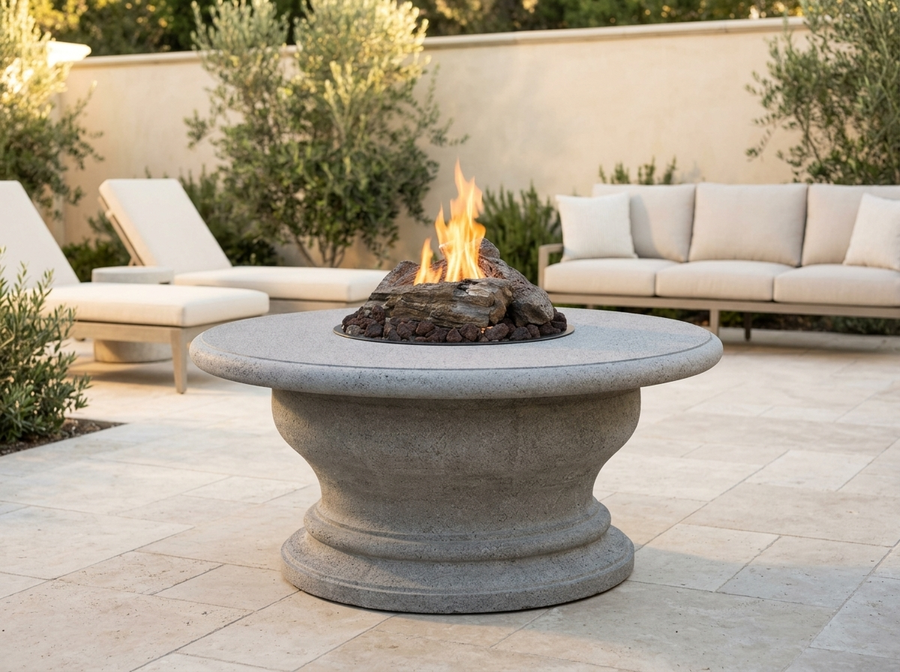 Inverted with Top 48" Round Concrete Fire Pit Table