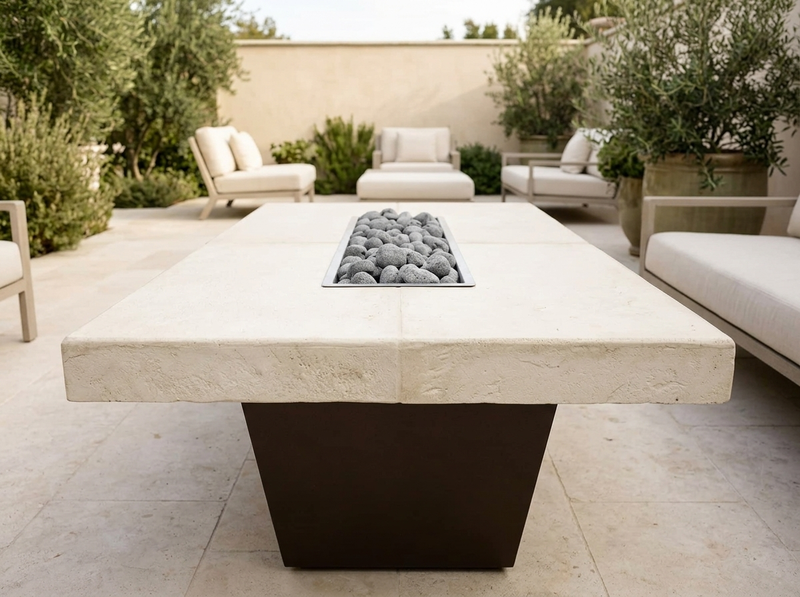 Tacoma Slate 48" Rectangle Concrete Fire Pit Table | The Outdoor Plus — alternate view