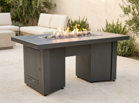 Alameda Rectangle Powder Coat Steel Fire Pit Table | The Outdoor Plus — outdoor setting