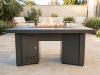 Alameda Rectangle Powder Coat Steel Fire Pit Table | The Outdoor Plus — alternate view