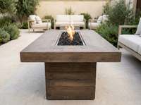 Alberta Rectangle Wood Grain Fire Pit Table | The Outdoor Plus — alternate view