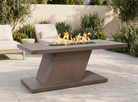 Imperial Rectangle Powder Coat Steel Fire Pit Table | The Outdoor Plus — outdoor setting