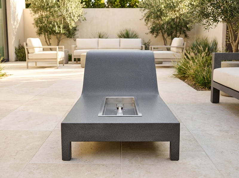 Alto Rectangle Powder Coat Steel Fire Pit Table | The Outdoor Plus — alternate view