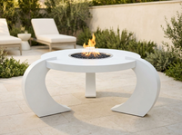 Frisco Round Powder Coat Steel Fire Pit Table | The Outdoor Plus — outdoor setting