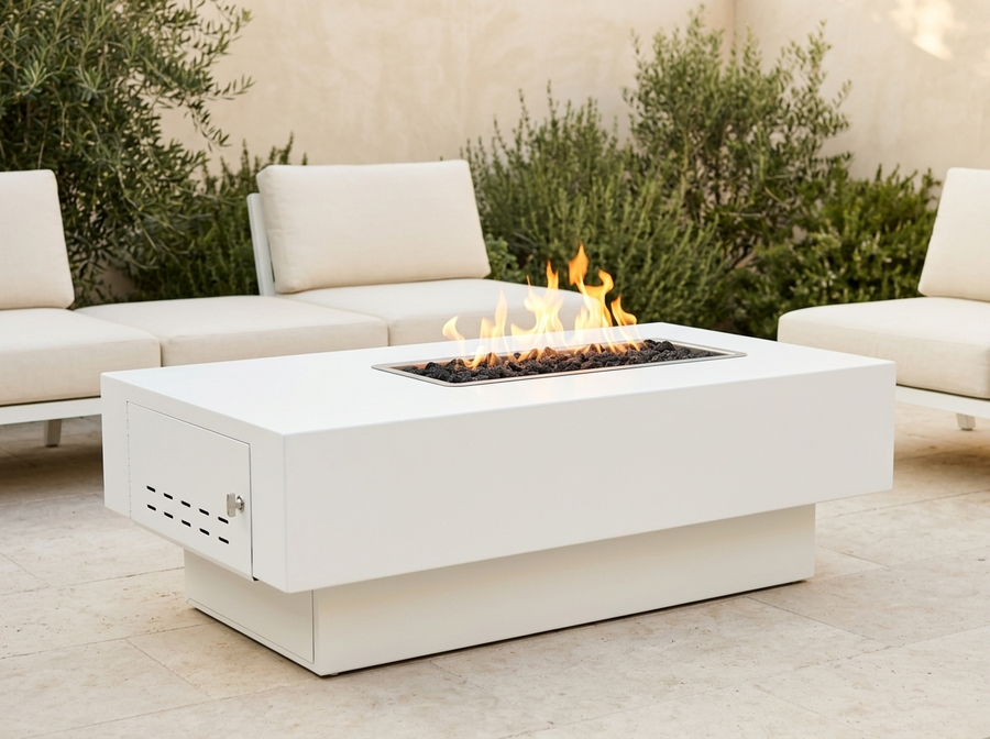 San Juan Low Profile Rectangle Powder Coat Steel Fire Pit Table