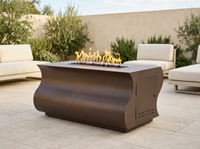 Tidal Rectangle Powder Coat Steel Fire Pit Table | The Outdoor Plus — outdoor setting