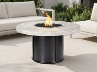 Fresno Round Wood Grain Fire Pit Table | The Outdoor Plus — alternate view