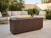 Carmen Hammered Rectangle Copper Fire Pit Table | The Outdoor Plus — outdoor setting