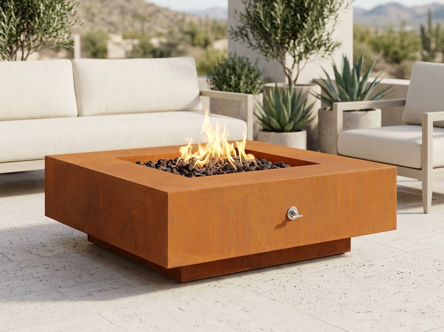 The Outdoor Plus Cabo Square Fire Pit