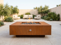 Cabo Square Corten Steel Fire Pit Table | The Outdoor Plus — alternate view