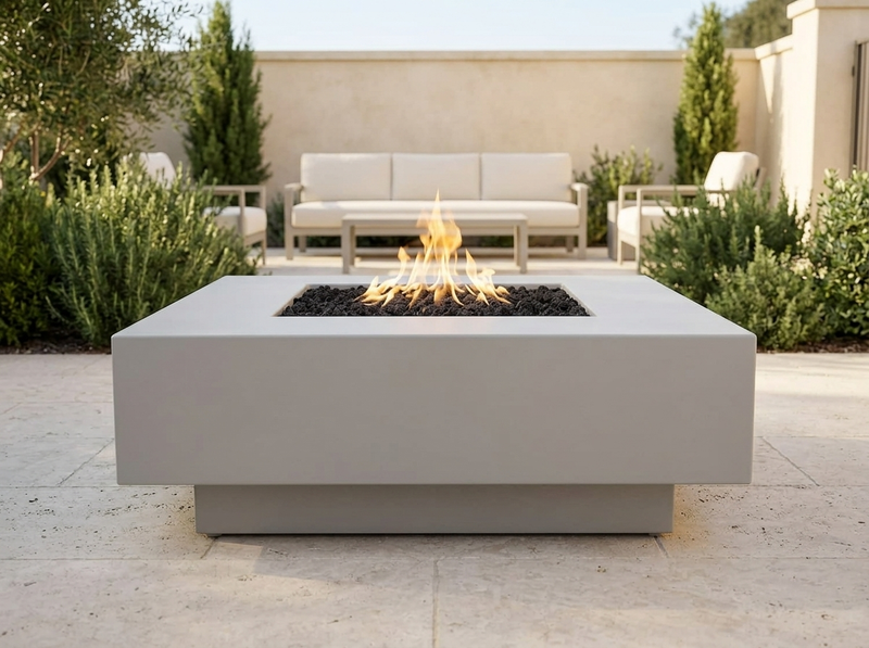 Cabo Square Powder Coat Steel Fire Pit Table | The Outdoor Plus — alternate view