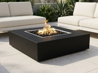 Quad Square Powder Coat Steel Fire Pit Table | The Outdoor Plus — alternate view