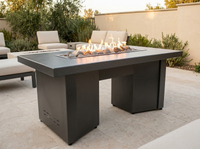 Alameda Rectangle Powder Coat Steel Fire Pit Table | The Outdoor Plus — alternate view
