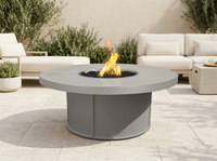Mabel Round Powder Coat Steel Fire Pit Table | The Outdoor Plus — outdoor setting