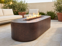 Bispo Hammered Rectangle Copper Fire Pit Table | The Outdoor Plus — alternate view