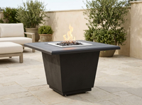 Cosmopolitan 36" Square Concrete Fire Pit Table | AFD — outdoor setting