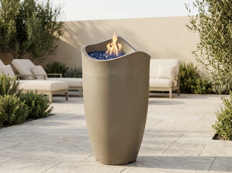 American Fyre Designs Wave 20" Fire Urn — outdoor setting