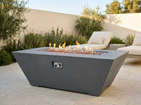 Grand Canyon Olympus 72" x 30" x 24" Rectangular GFRC Fire Pit Table - Propane — outdoor setting