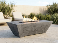 Grand Canyon Olympus Rectangular GFRC Fire Pit Table - 60" x 30" x 18" Gray, Propane — outdoor setting
